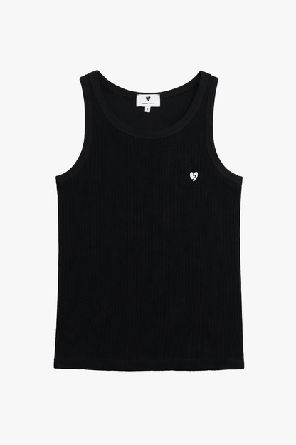 Waffel Tanktop Black