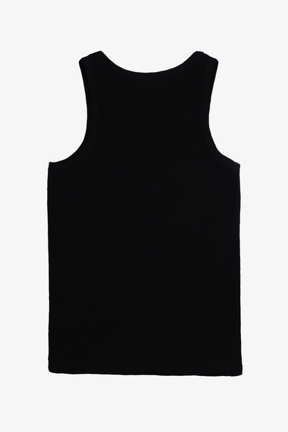 Waffel Tanktop Black