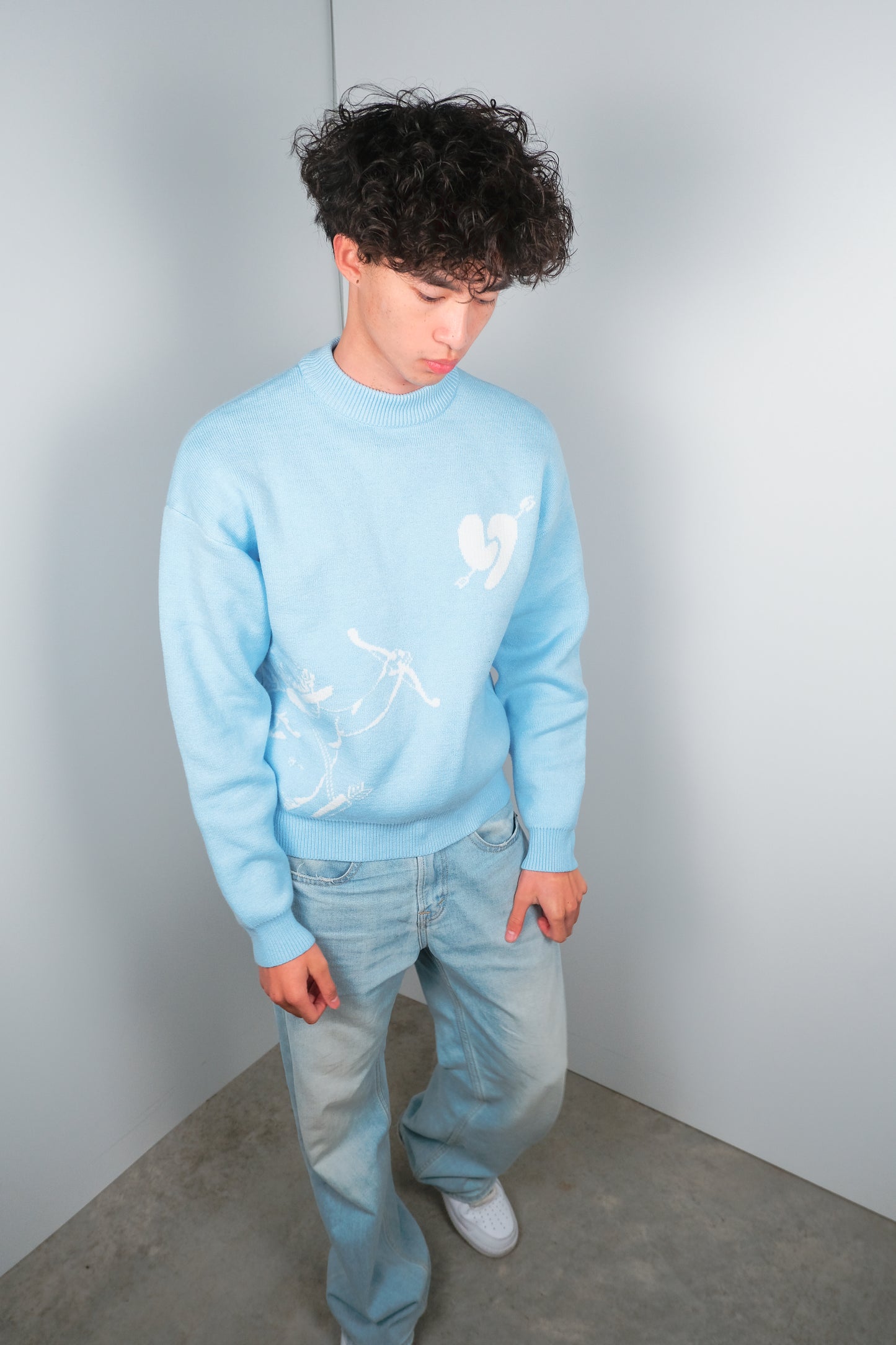 Amor Knit Sweater Baby Blue