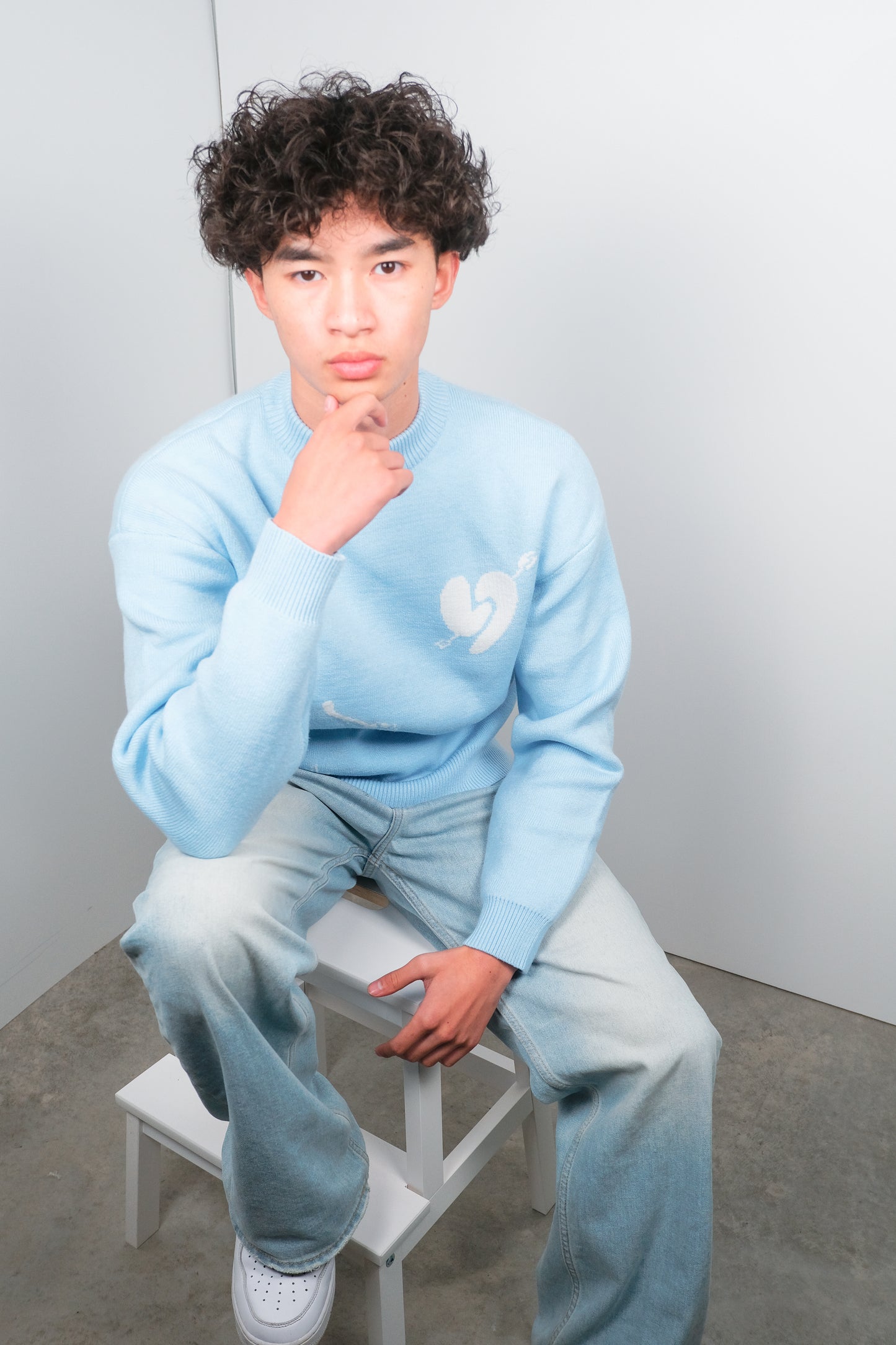 Amor Knit Sweater Baby Blue