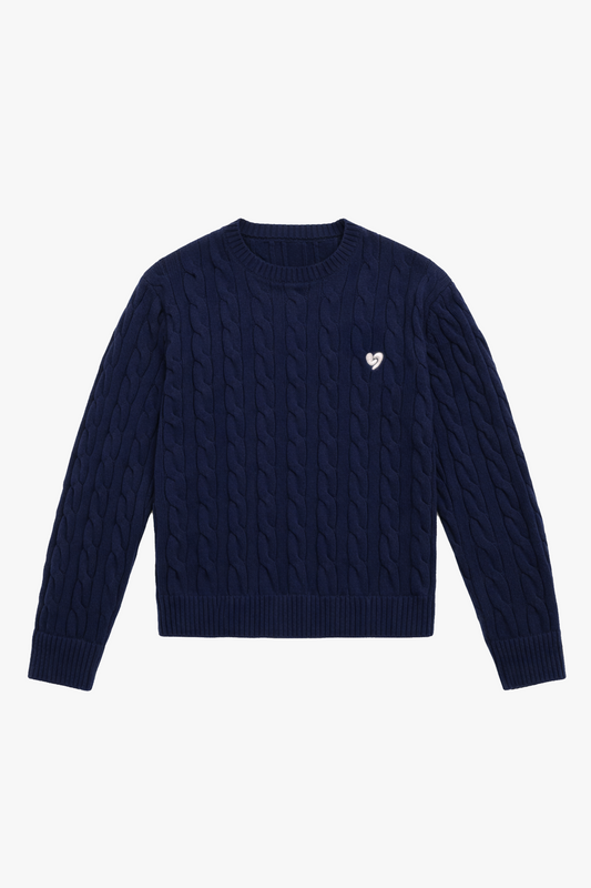 Classic Knit Sweater Navy Blue